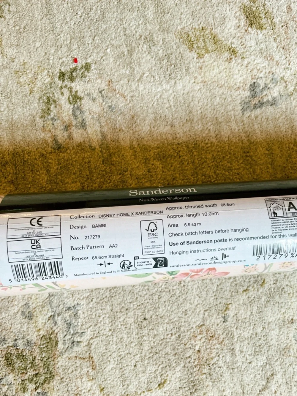 Disney x Sanderson Home Bambi woodland Wallpaper Roll - 7 square meters UNOPENED